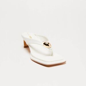 White Heels with Gold Accent